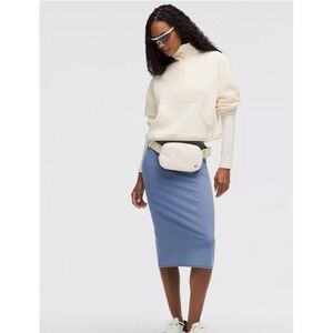 NEW Lululemon Nulu Slim-Fit High-Rise Skirt Oasis Blue Size 12 Office Errands